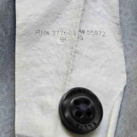 Perry Ellis Men’s 2XLT Stretch Blue Patterned Short Sleeve Button Up Shirt - Picture 8 of 15